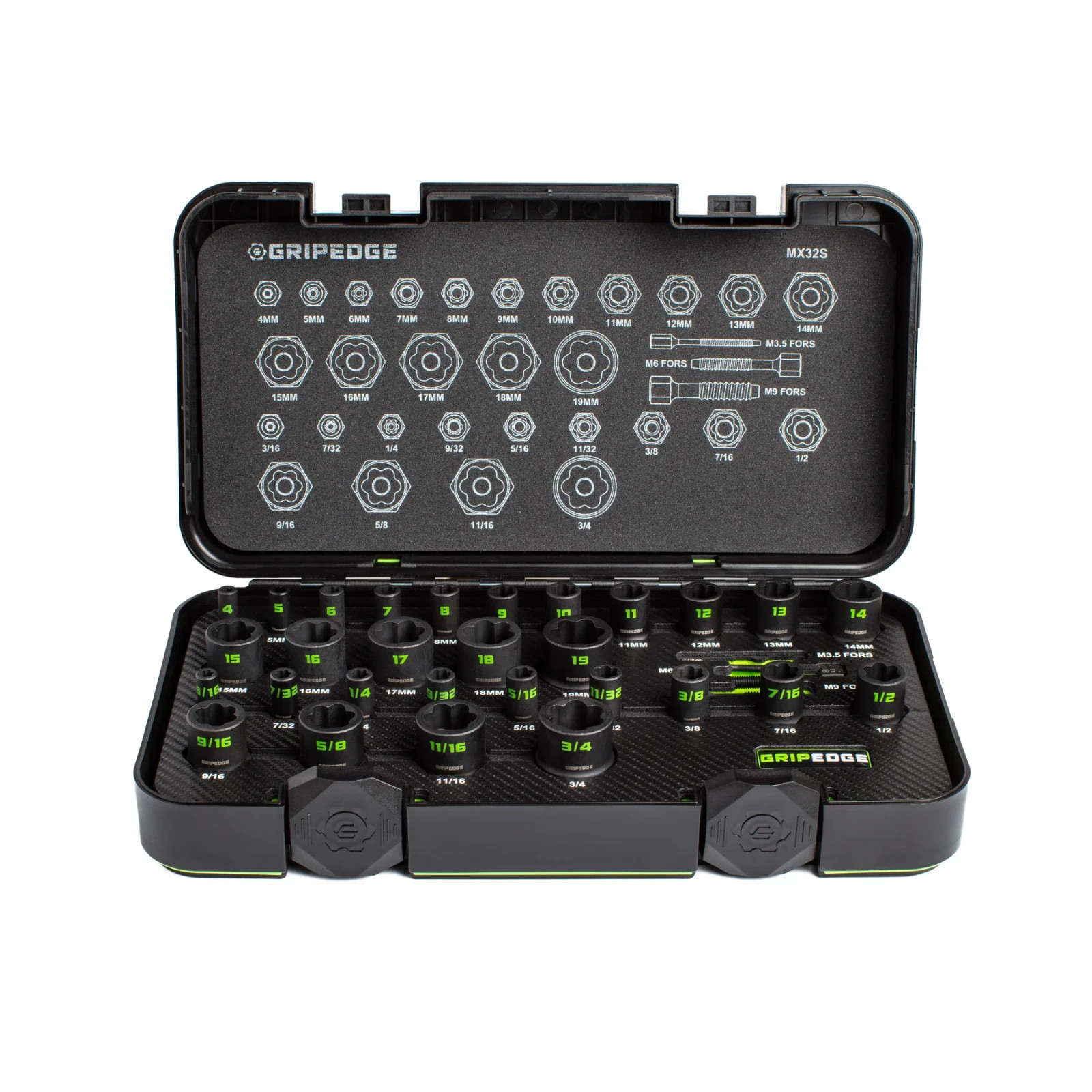 GRIPEDGE MX32S 32 Piece Master Socket Extractor Set + G-FORS Extractor Set 14pc