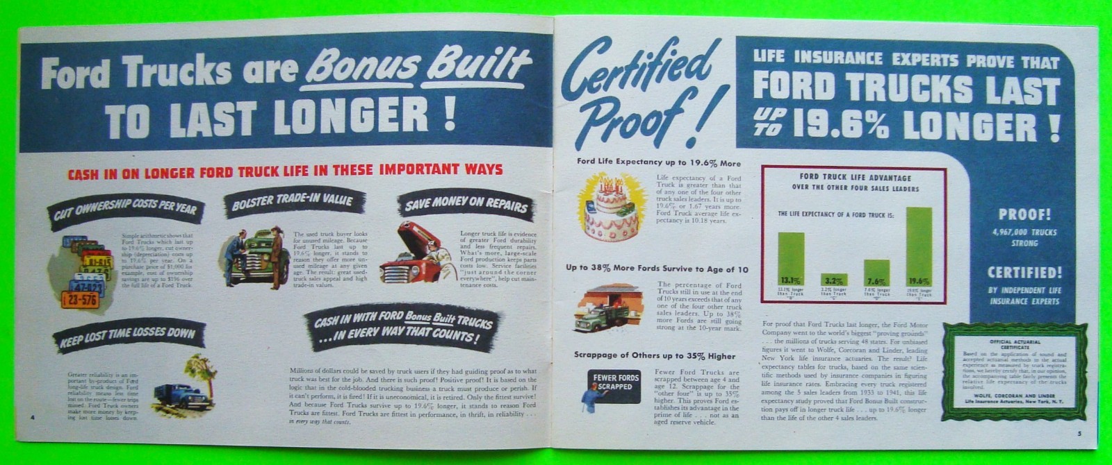 1948 FORD HEAVY-DUTY TRUCK DLX 28-pg COLOR CATALOG Brochure BIG RIG SERIES Xlnt+