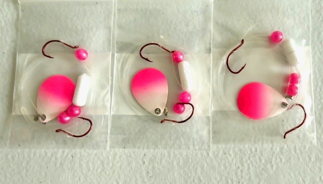 SUZIES SPINNERS-Walleye Crawler Harness 30 Pack 2 Hook Floater #3 Colorado Blade