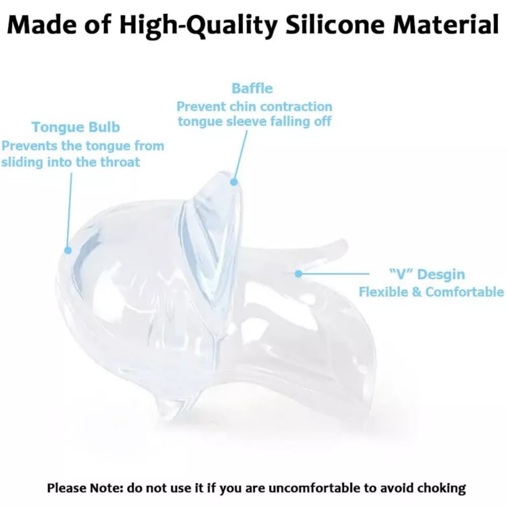 2XAnti Snoring Sleep Aid Device Silicone Tongue Mouthpiece Snore Stopper w/Case~