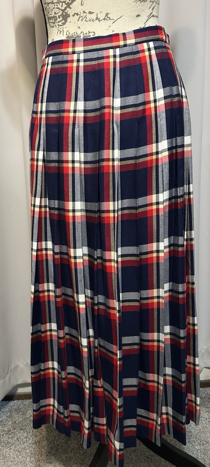 Vtg Pendleton Plaid Pleated Skirt Womens 10 USA Schoolgirl Preppy Classic