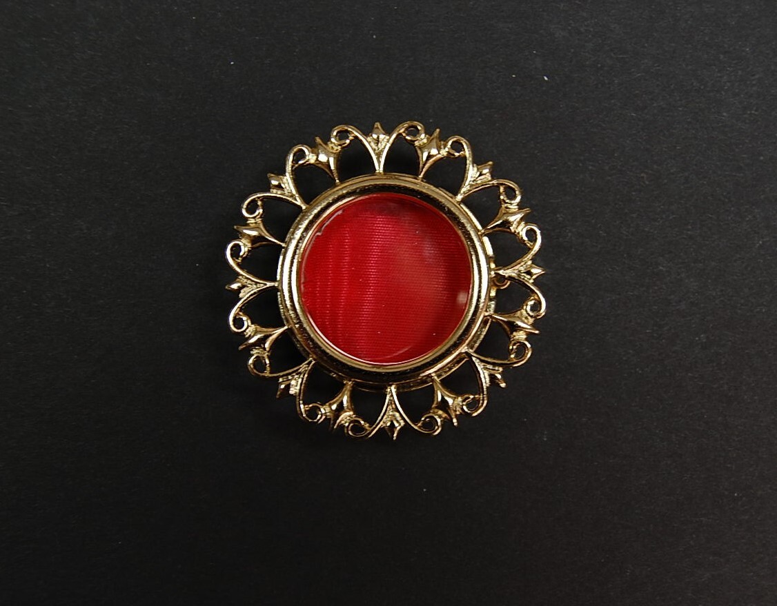 Large Relic Theca, Gold Plated Reliquary - Saint Relic Theca with Case (F)