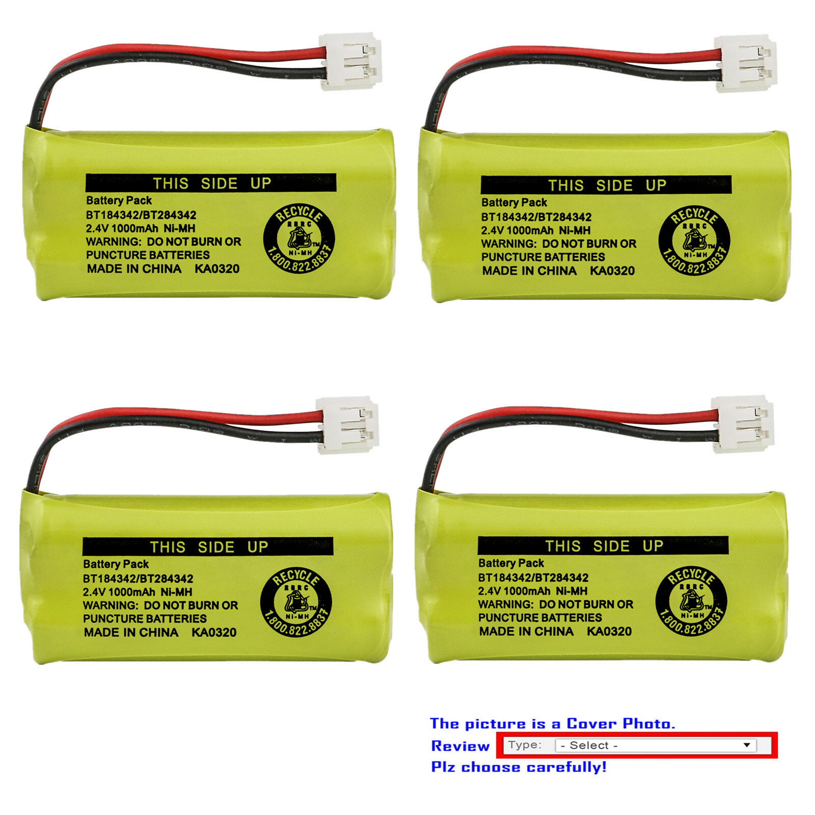 Kastar 2.4V Ni-MH Battery for Vtech BT18433 BT-18433 BT284342 BT-284342 BT28433