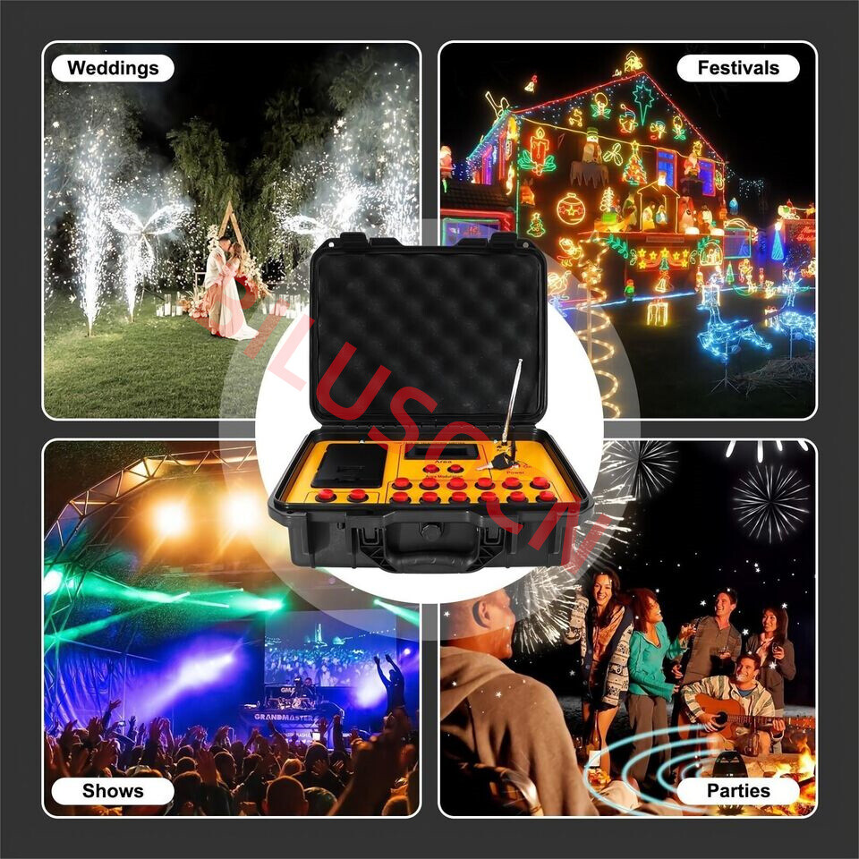 24 Cues Fireworks Firing System,500M 1200 Cues Wireless Control Ship From USA