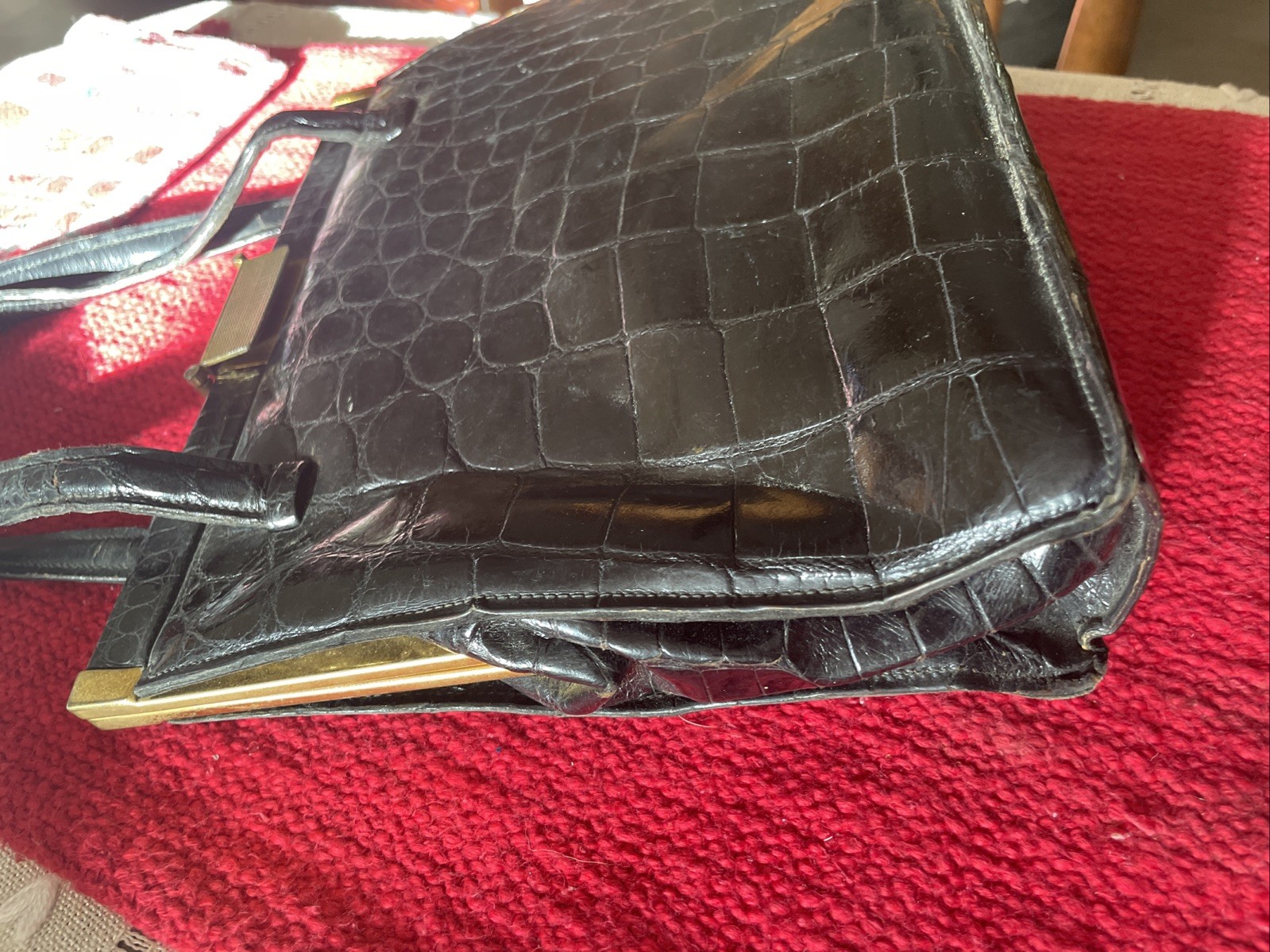 Authenticated Vintage Genuine Crocodile Skin Leather Neiman Marcus Handbag