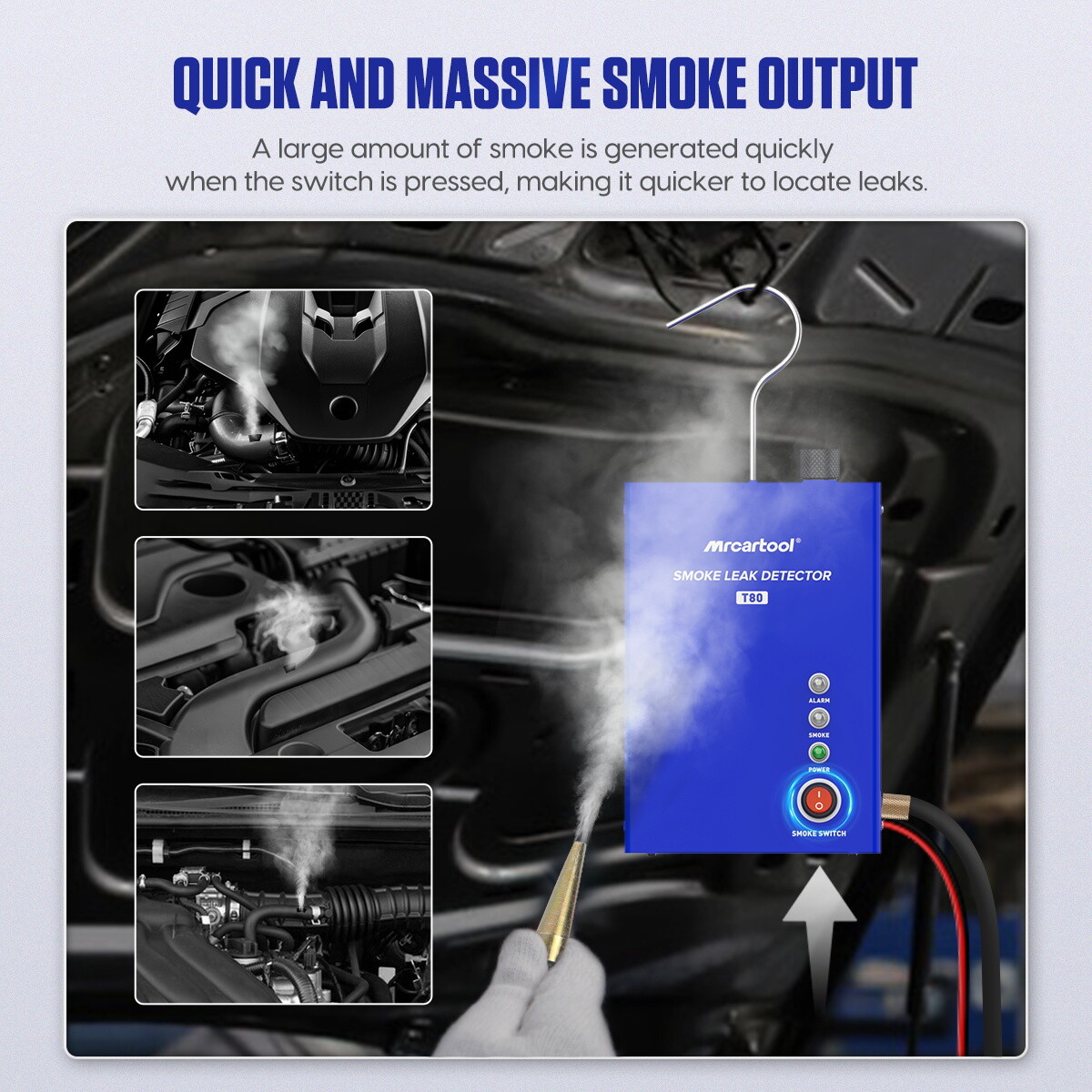 Car EVAP Smoke Machine Pipe System Vacuum Leak Detector Tester Built-in Air Pump