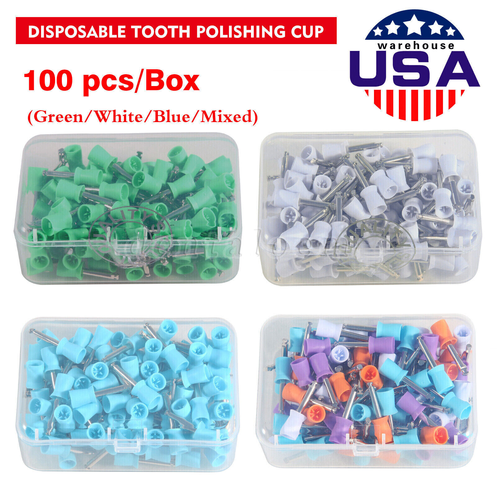 Dental de goma profilaxis de pulido de dientes Copas de pulido de tipo pestillo