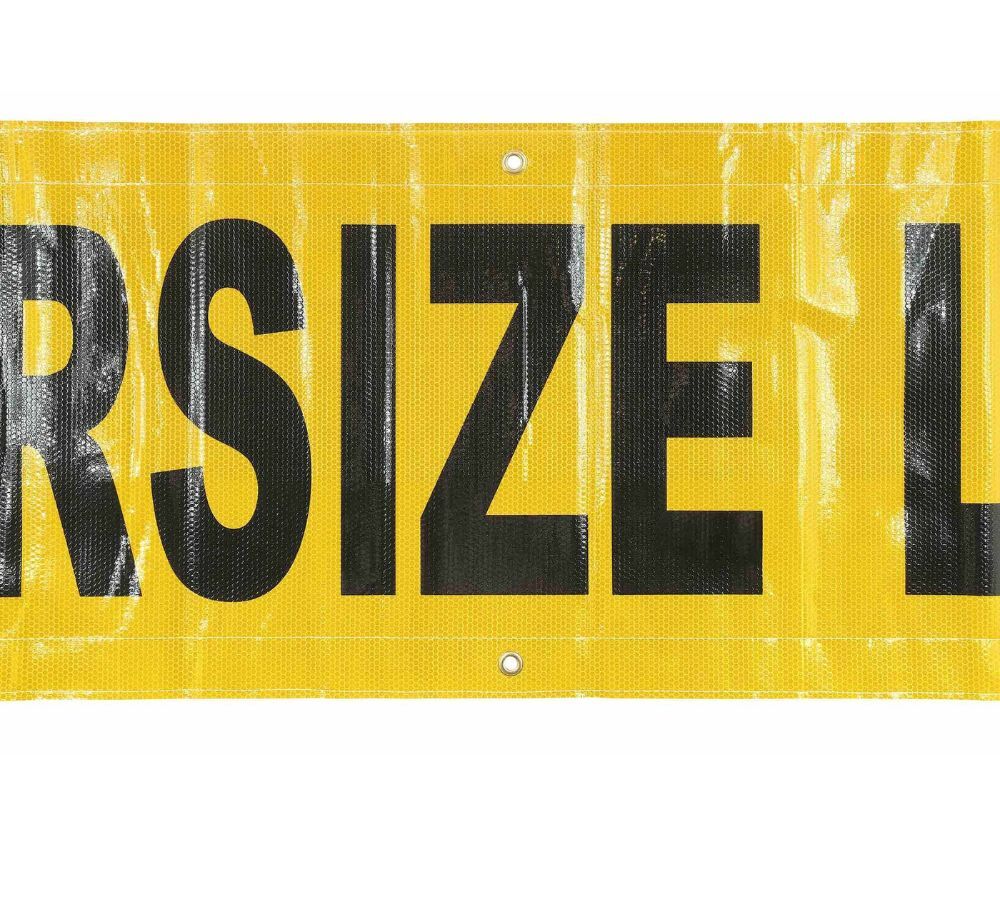 2 PK 18"x84" Reflective Oversize Load Sign Banner for Trucks, Trailer w/Bungee