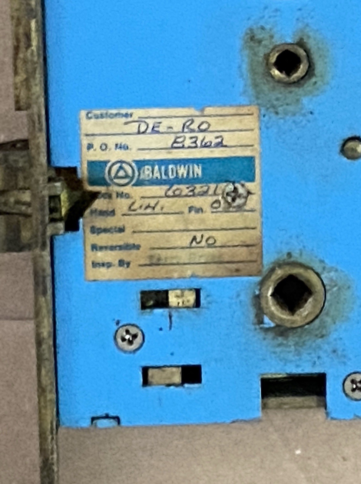 Vintage Brass Baldwin Entry Mortise Lock Set Springfield Estate Collection 1970s