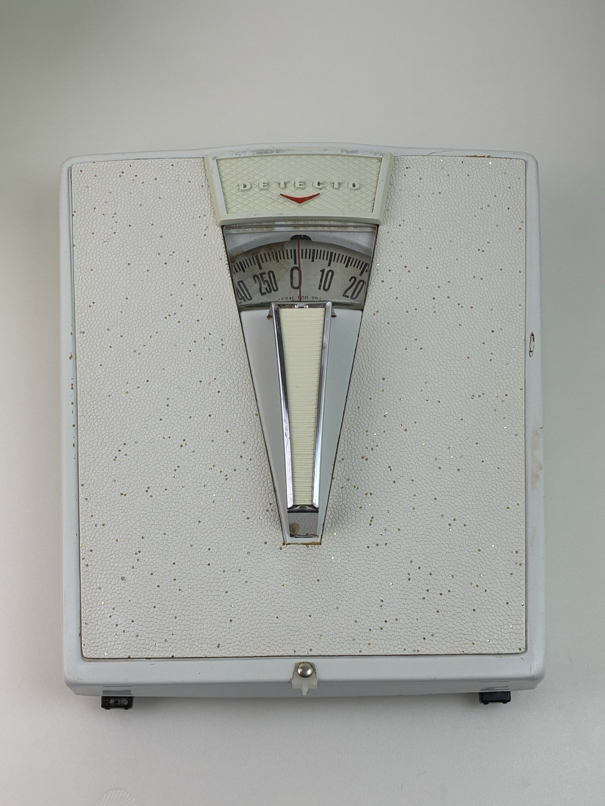 Art Deco Detecto Bathroom Scale White Gold Speckles Vintage Weight Scale