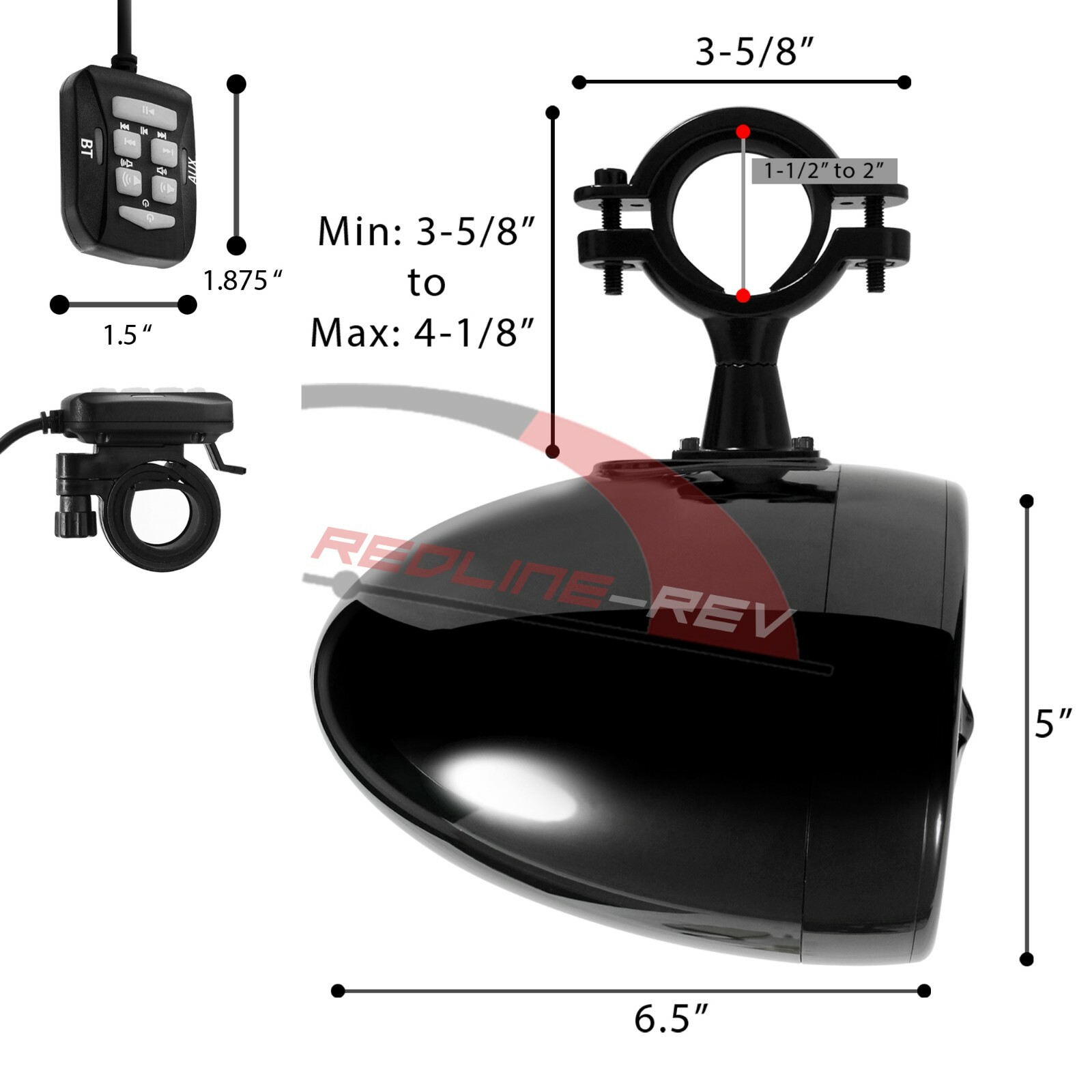 600W Amplifier Bluetooth Stereo Speakers Audio System Harley Motorcycle ATV UTV