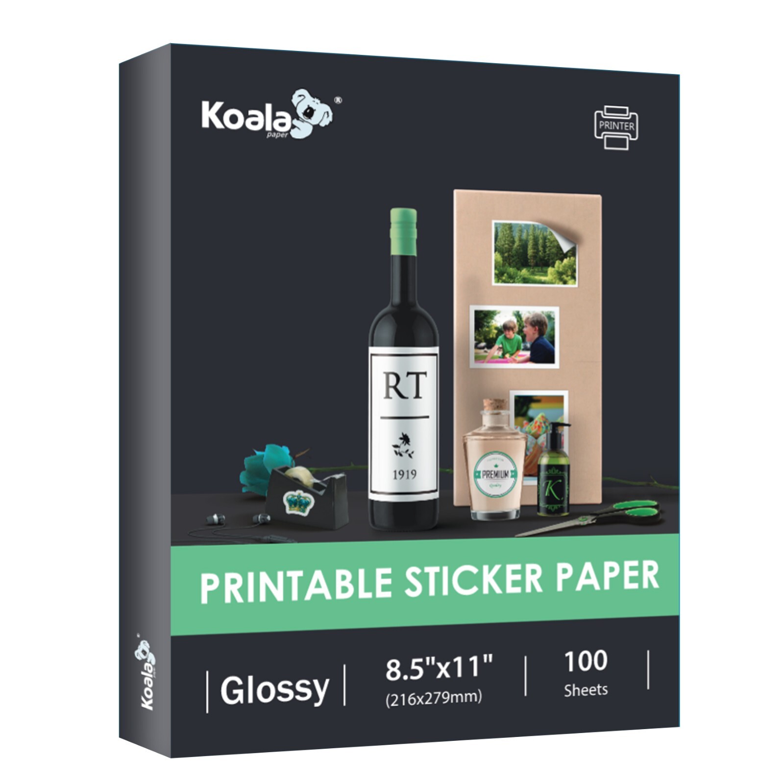 Lot Koala Sticker Paper Glossy, Matte, Semi-Gloss Sticker Photo Paper 8.5x11 4x6