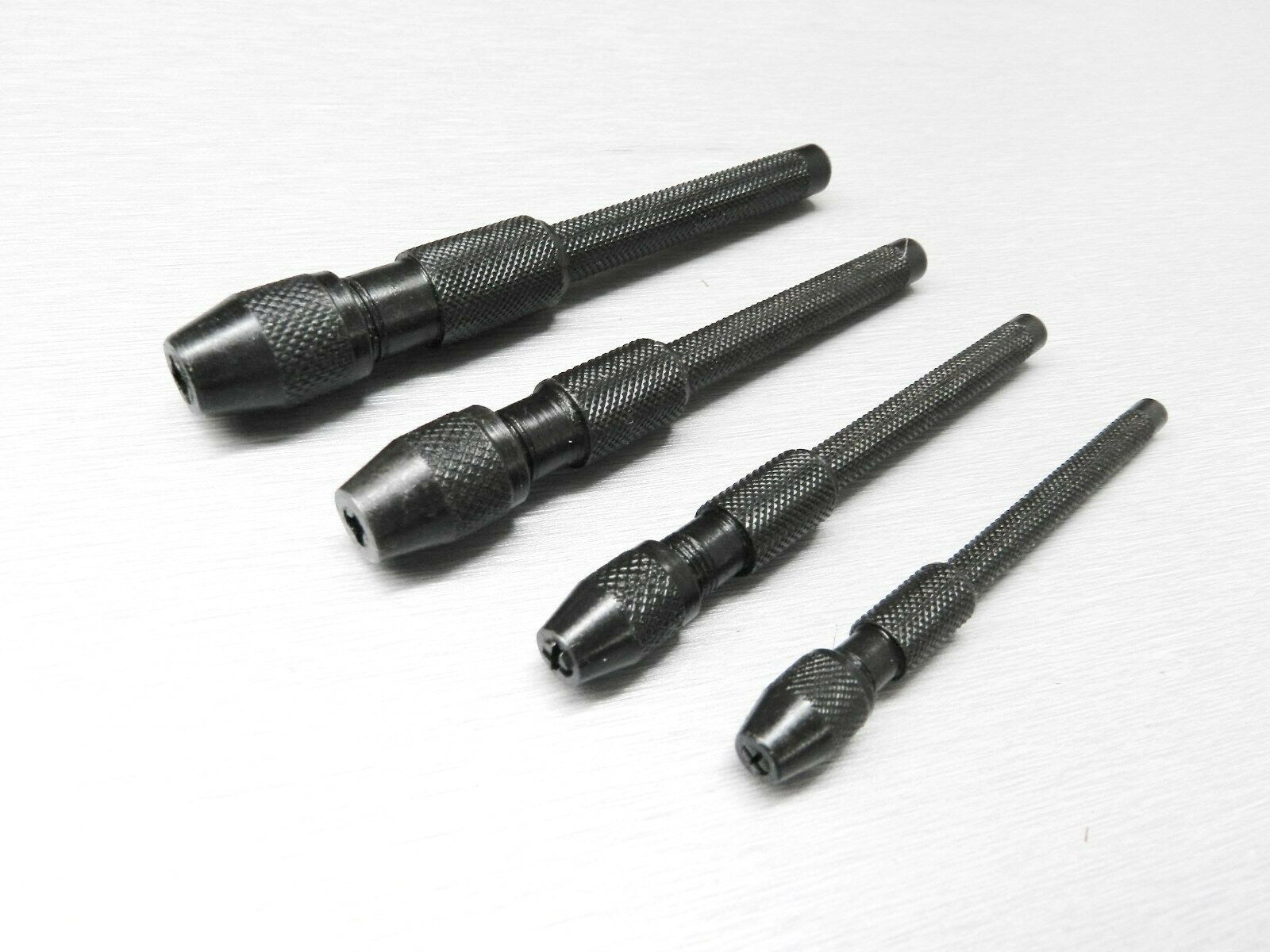 4 Pc Pin Vise Set Hand Held Hollow Handle Black Finish 4 Piece Vice Chuck Sizes