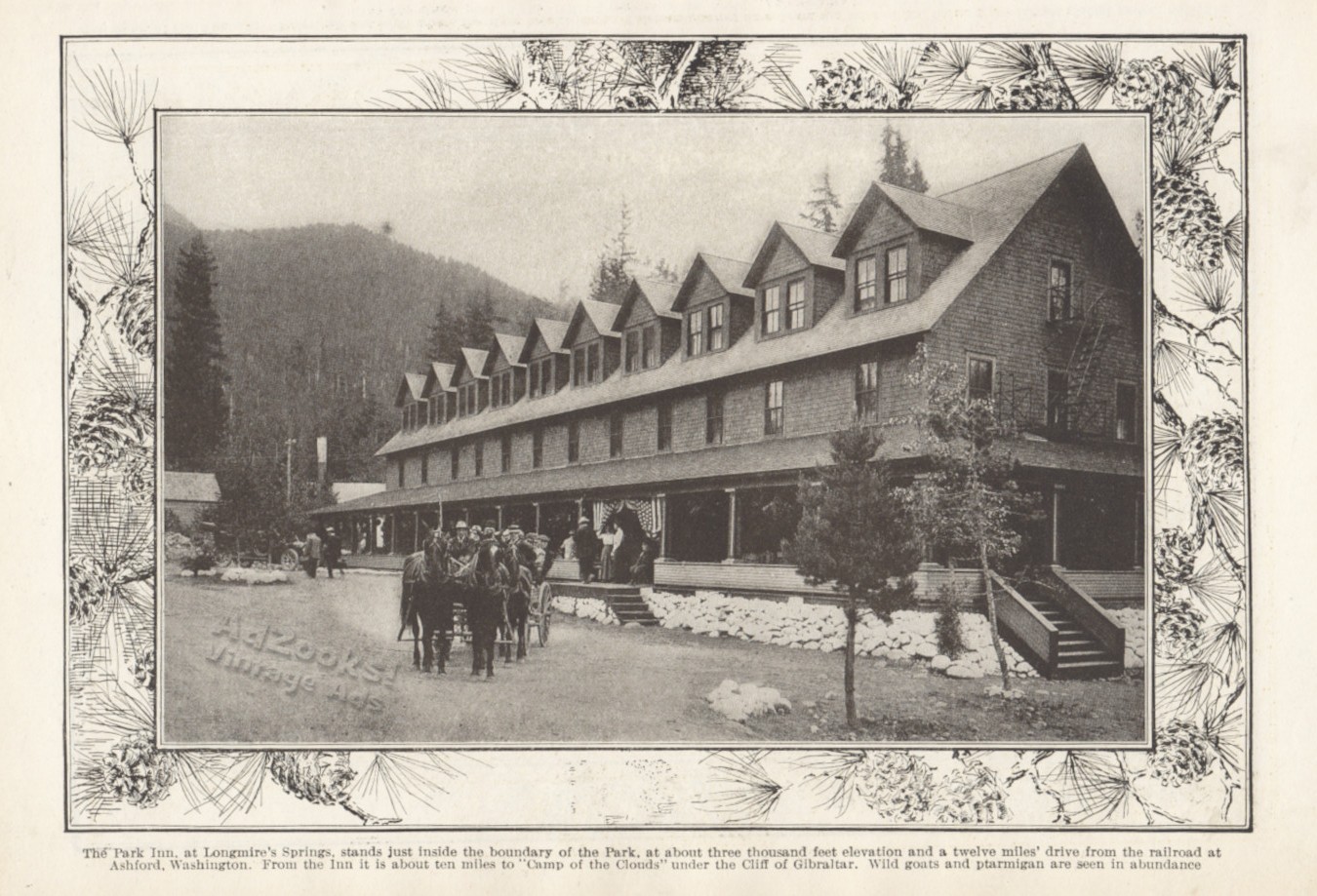 1912 Motoring in Mount Rainier National Park Print Article – Tour Bus & Inn Pix