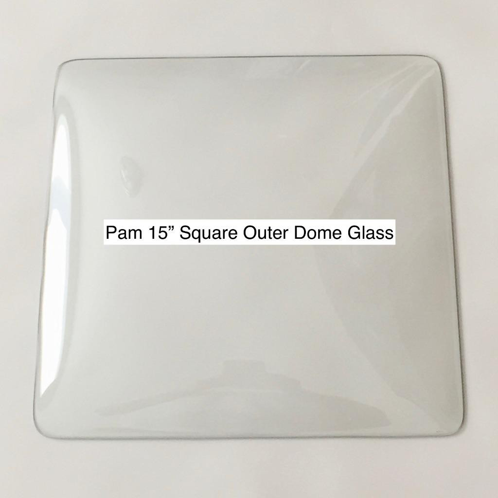 Pam Clock 15" Square Replacement Clear Glass Lens Dome