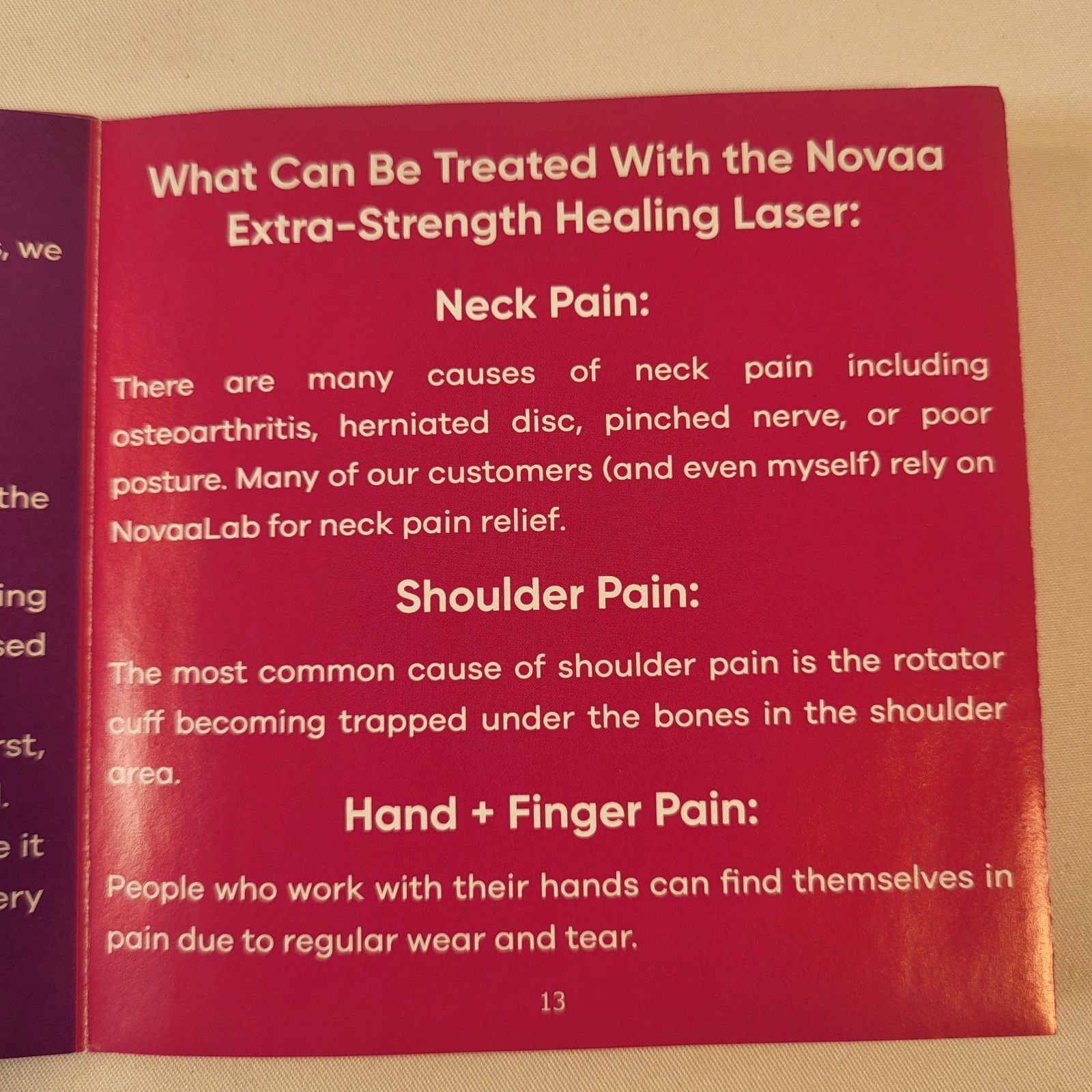 Novaalab Red Light Therapy Extra-Strength Healing-Pain Relief Laser - Used