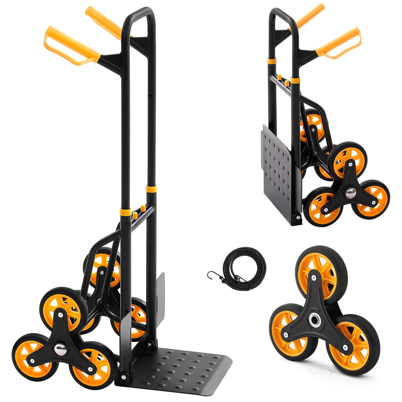 Uimoso Stair Climbing Trolley Cart with 330 lbs Capacity,6 Wheels & 2 Ropes
