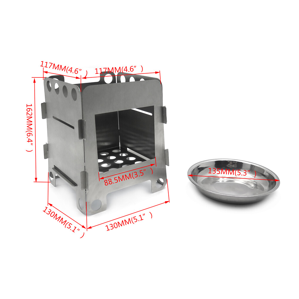 Diret Folding Wood Stove Pocket Alcohol Stove Outdoor Cooking Camping Backpackin