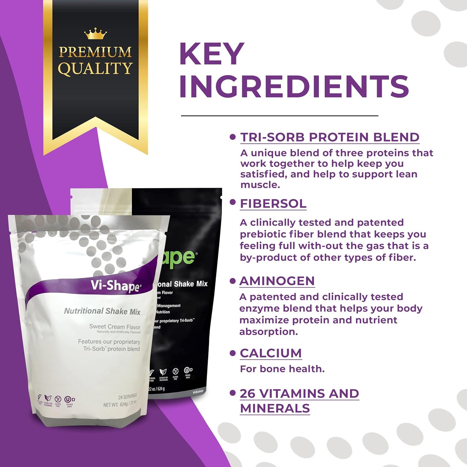 Vi Shape Original Nutritional Shake Mix Sweet Cream Flavor TriSorb Protein Blend