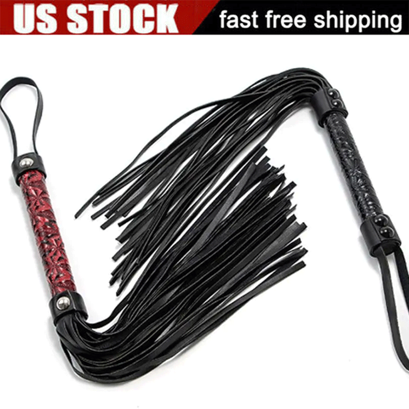 PU Leather Horse Riding Whip Handle Spanking Flogger Crops For Couples Roleplay