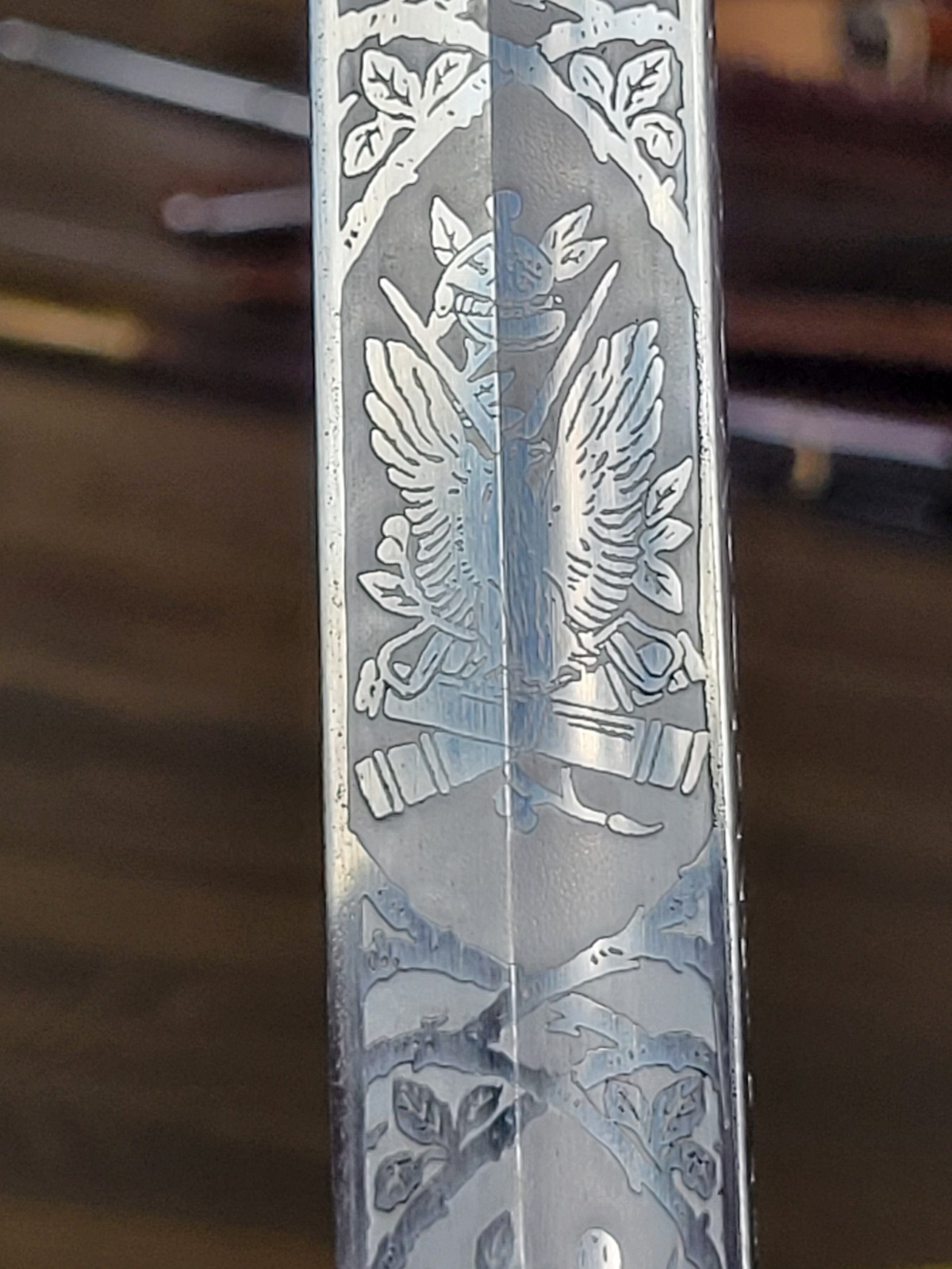 WWI German Presentation Artillery Officer's Sword, Rose Motif