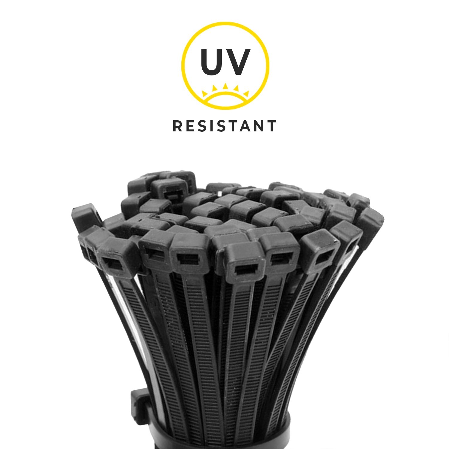 1000-Pack Premium 8" Inch Black Nylon Zip Ties, 60 lbs, UV Resistant Cable Ties