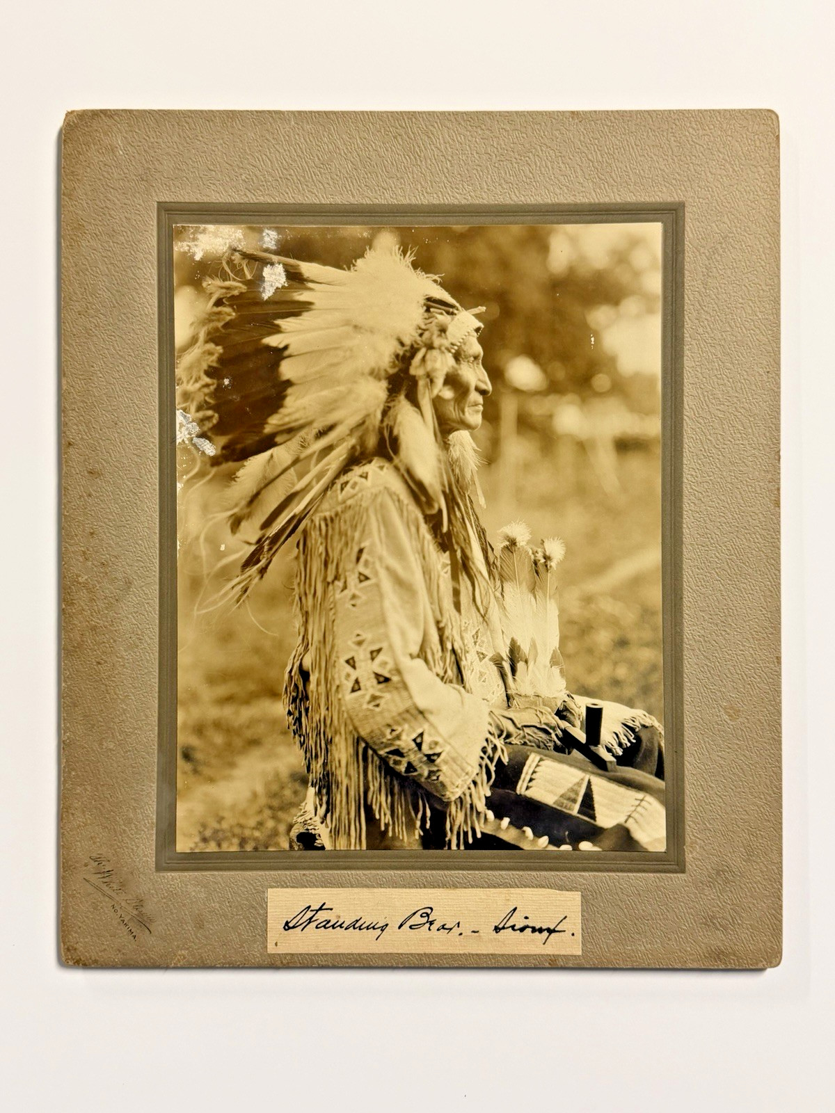 Original Native American Indian "Standing Bear-Sioux"; Photograph; LARGE Format