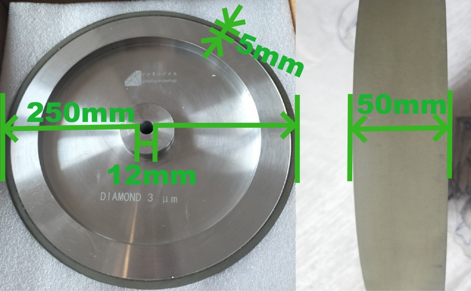 Resin Diamond Wheel 250mm for Tormek T8/T7 for Sharpening and Polishing Knives