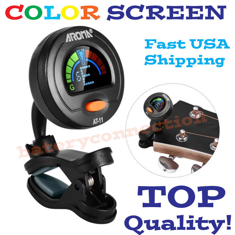 Aroma AT-11 Color Clip On Tuner Chromatic for guitar bass violin ukulele banjo