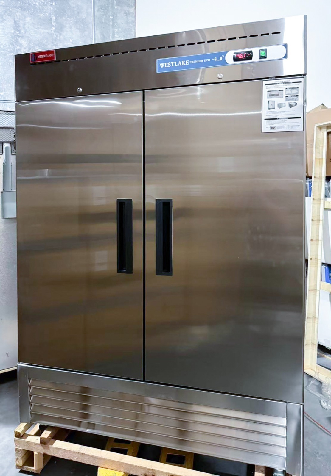 Westlake 54" Commercial Freezer Double Door Stainless Steel - DAMAGED