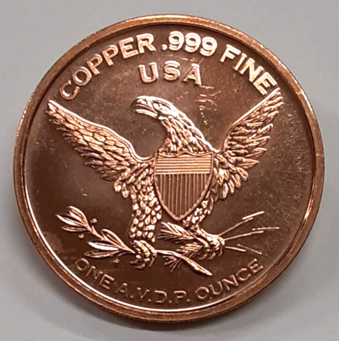 One AVDP Ounce .999 Copper Round w/RMS Titanic Design