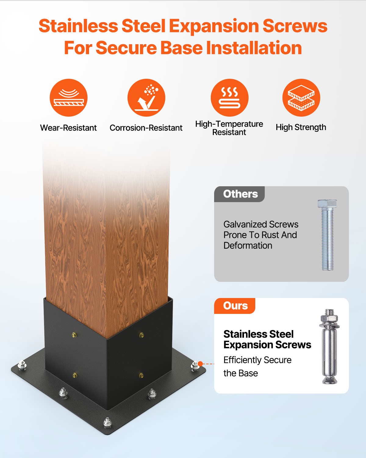 VEVOR 6x6" Pergola Bracket Kit Inner 5.5x5.5 4-Way Woodworks DIY Post 2 pcs