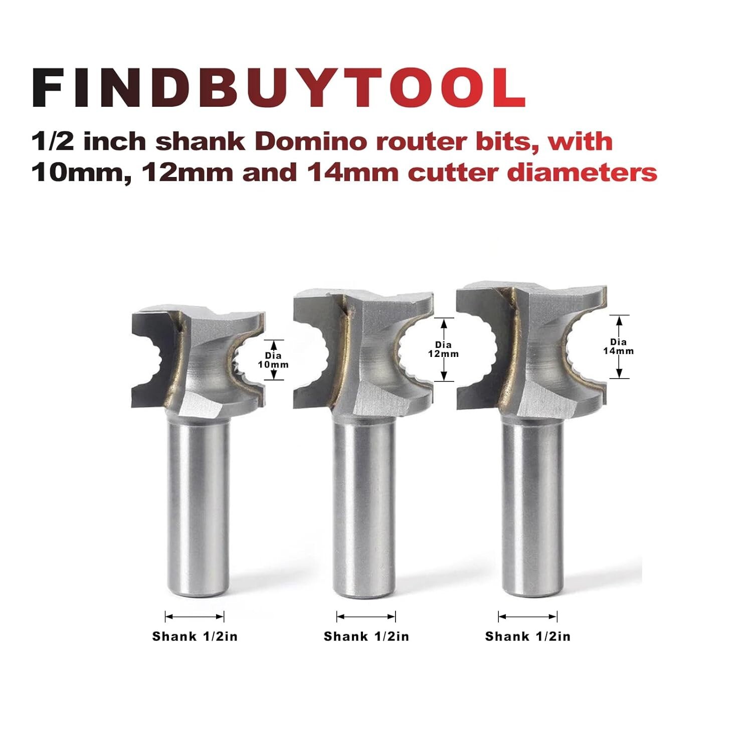 Find Buy Tool Domino Carbide Router Bits Set for Festool Tenons D10/D12/D14 3PCS