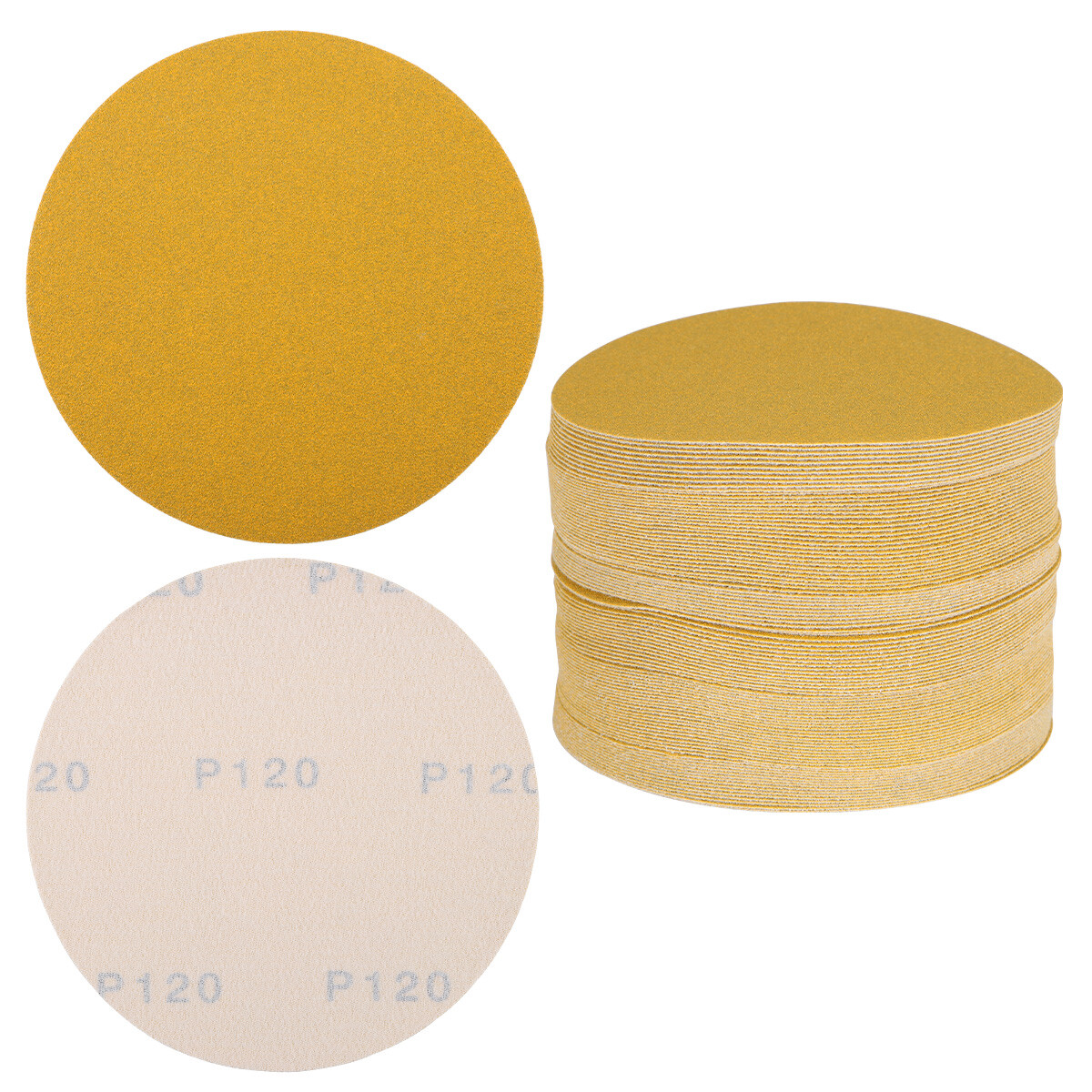 6" Inch 60-800 Grit 100-PACK DA Sanding Disc PSA Sandpaper
