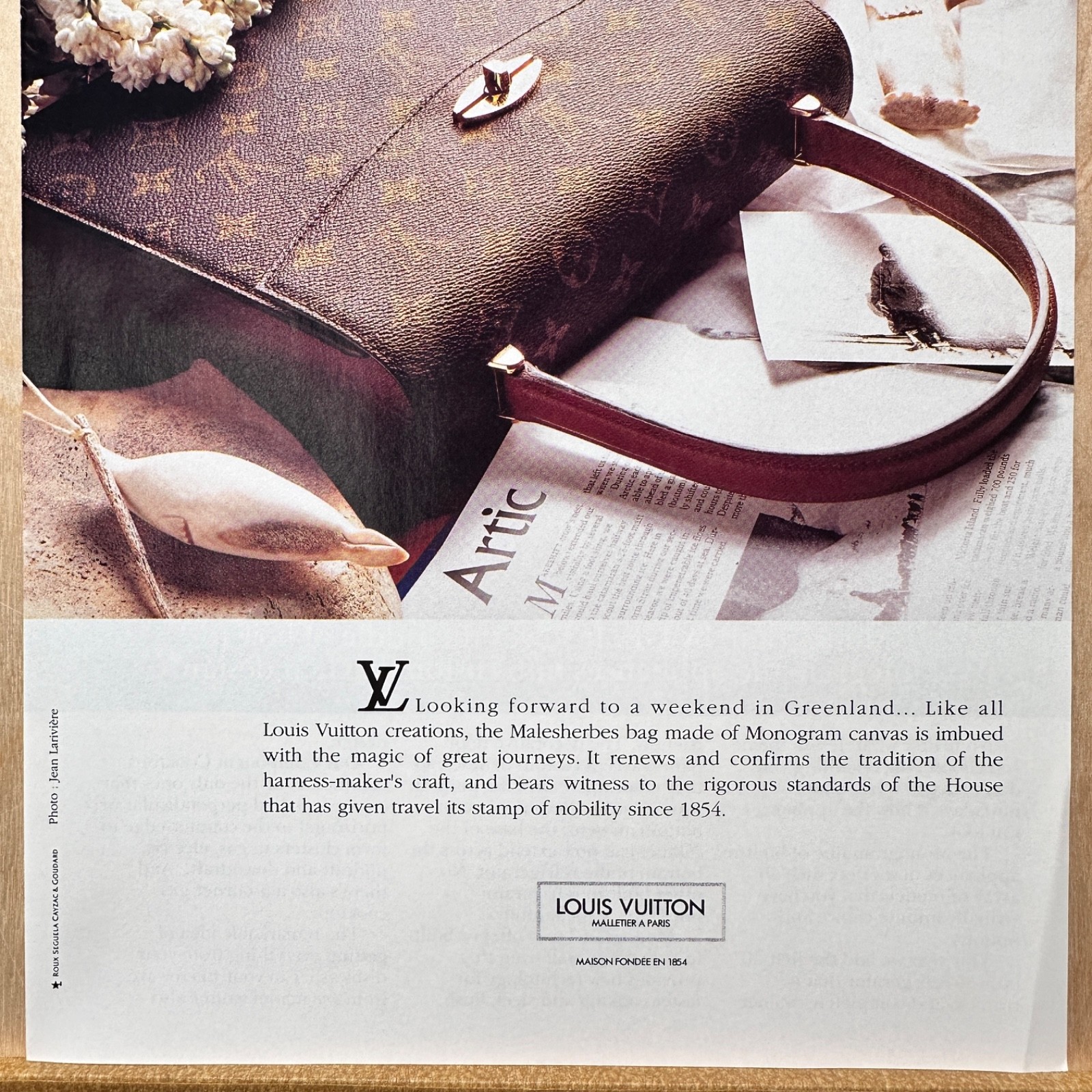 1996 Louis Vuitton Malesherbes Bag Monogram Vintage Print Ad Fashion Advert Art
