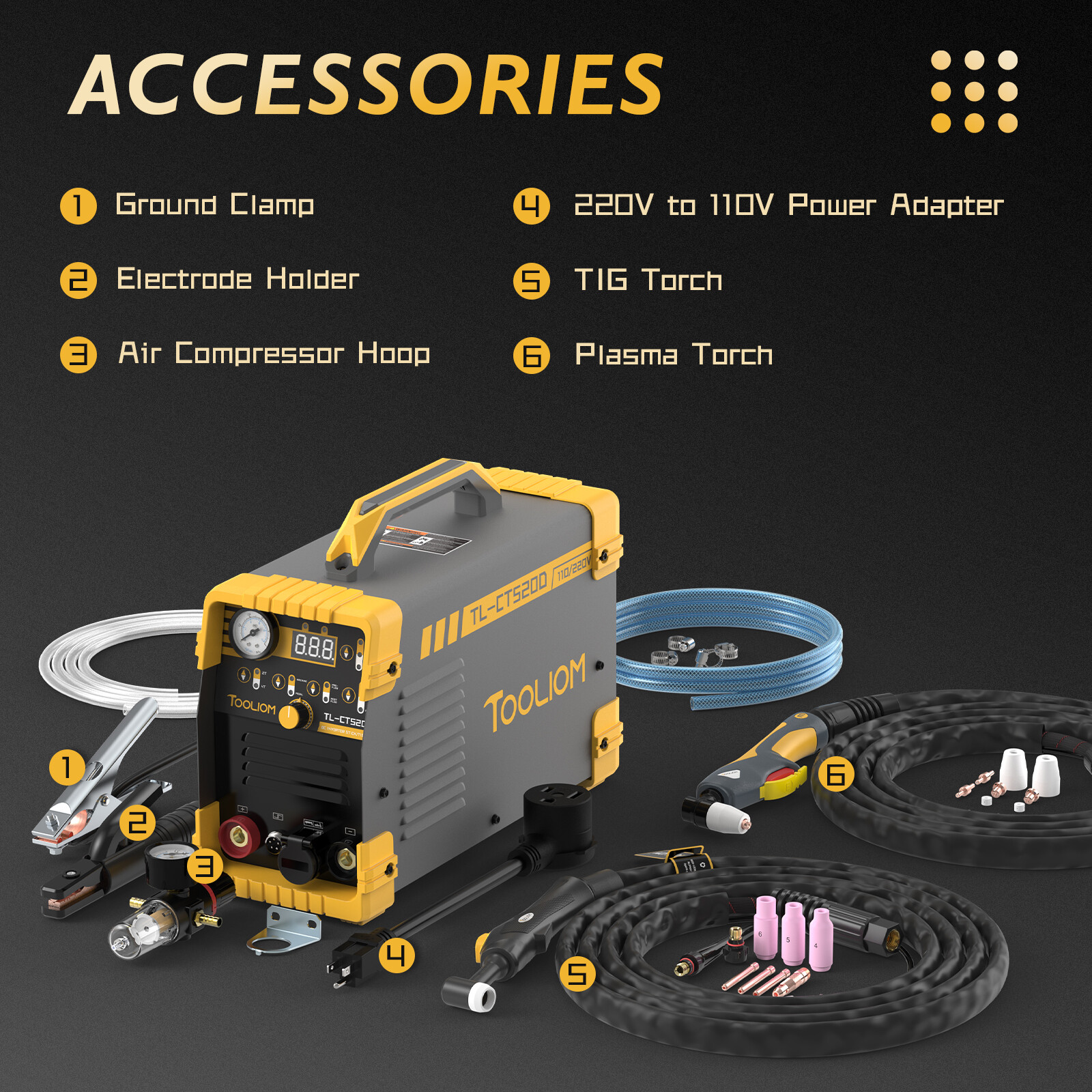 3 in 1 CUT/TIG/MMA Welder 50A Air Plasma Cutter 200A TIG&Stick Welding Machine