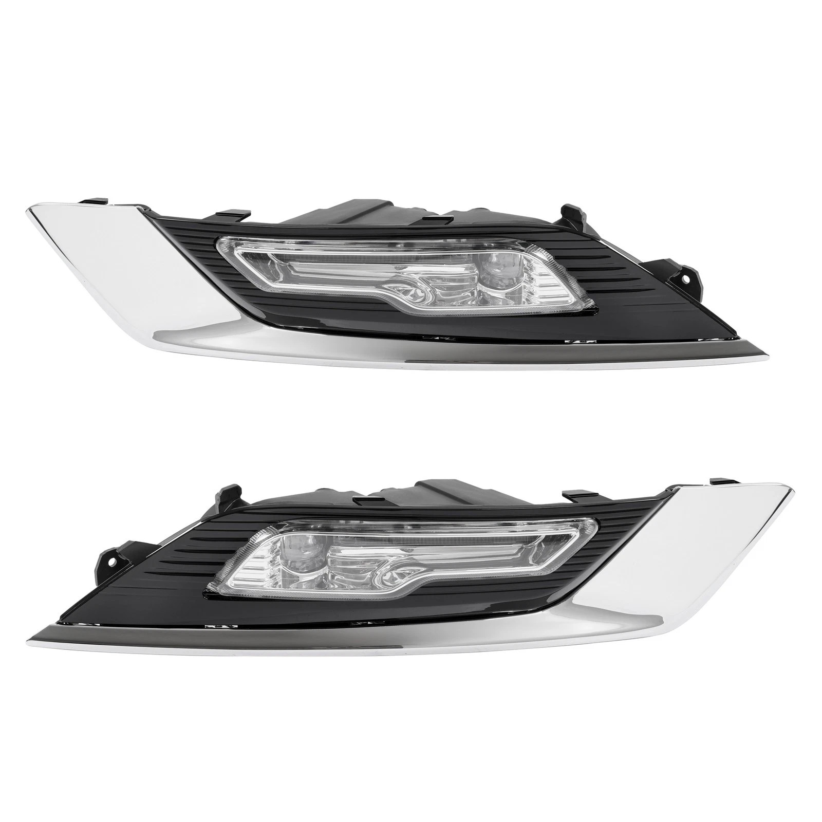 Front Bumper Cover Grille Assembly Kit Set For 2017 2018 Ford Fusion w/Fog Light