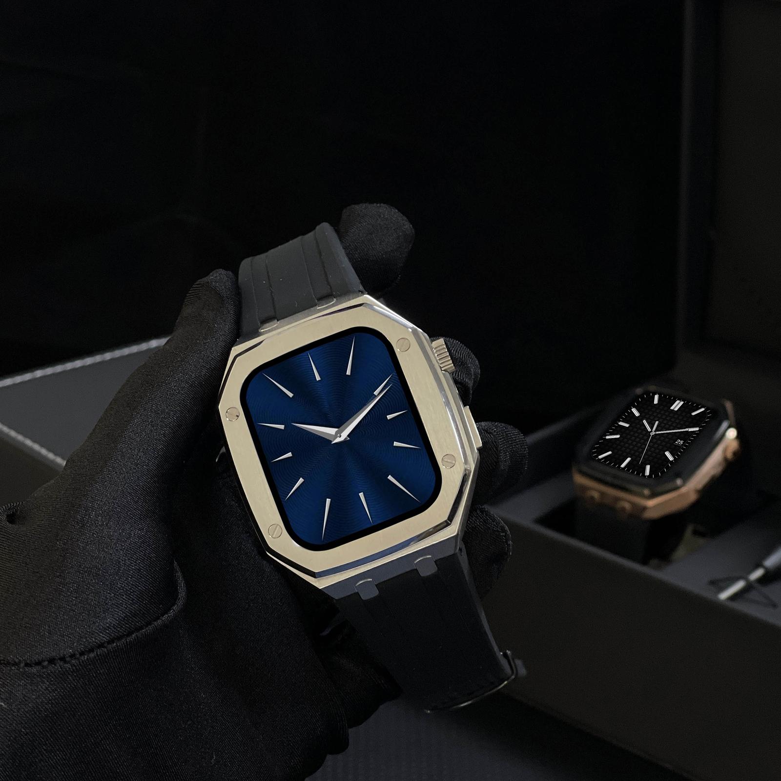 For Apple Watch 9 8 7 6 Mod Kit Armor Protective Case Band Strap Cover 44mm 45mm