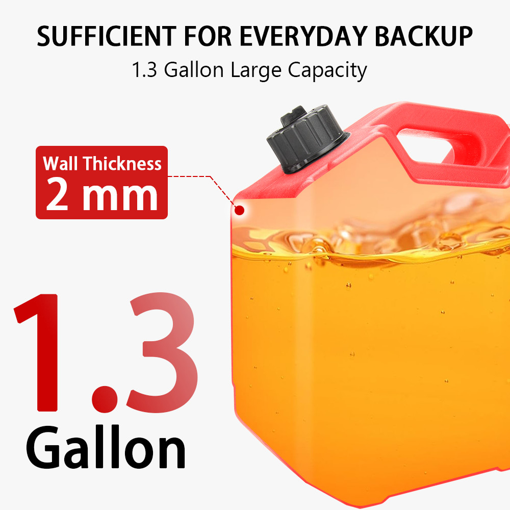 2 Pack 5L Gas Fuel Tank Gas Can Oil Storage Can For ATV UTV Motorcycle Car SUV