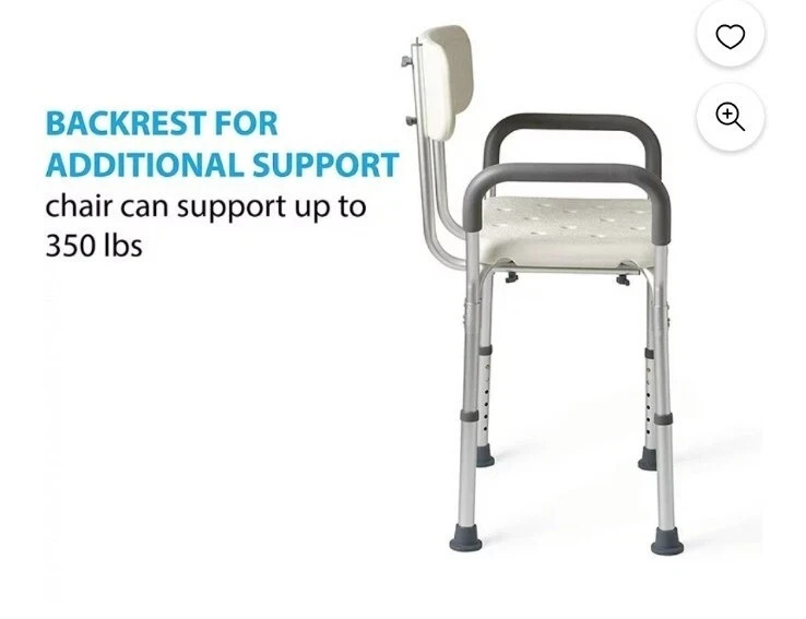 Guardian MDS89745RAH Shower/Bath Chair with Padded Armrests - 350lbs