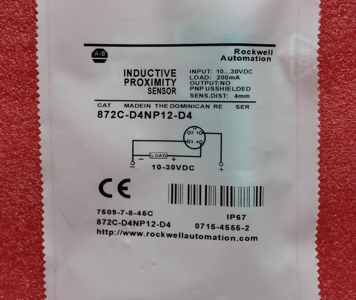 1X For Allen-Bradley 872C-D4NP12-D4 Proximity Switch Sensor 4mm 200mA NEW