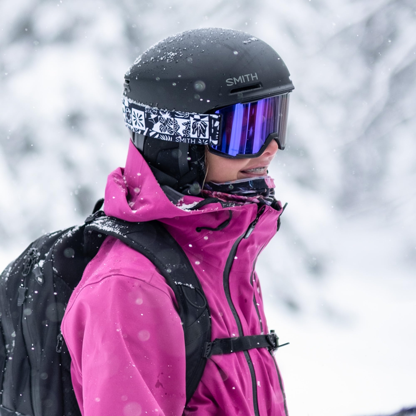 SMITH Squad Unisex Snow Goggles Meg Fransee, ChromaPop Everyday Violet Mirror
