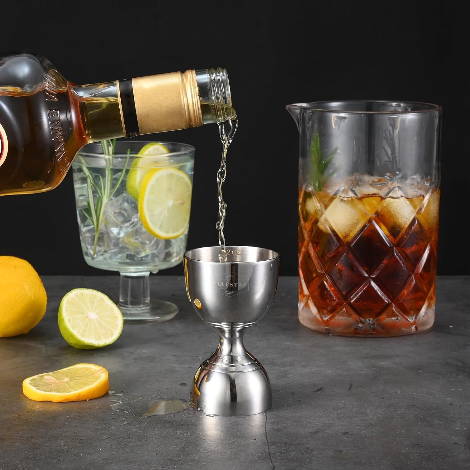 Cocktail Measuring Jigger, Shot Measure Double Jigger with Silver