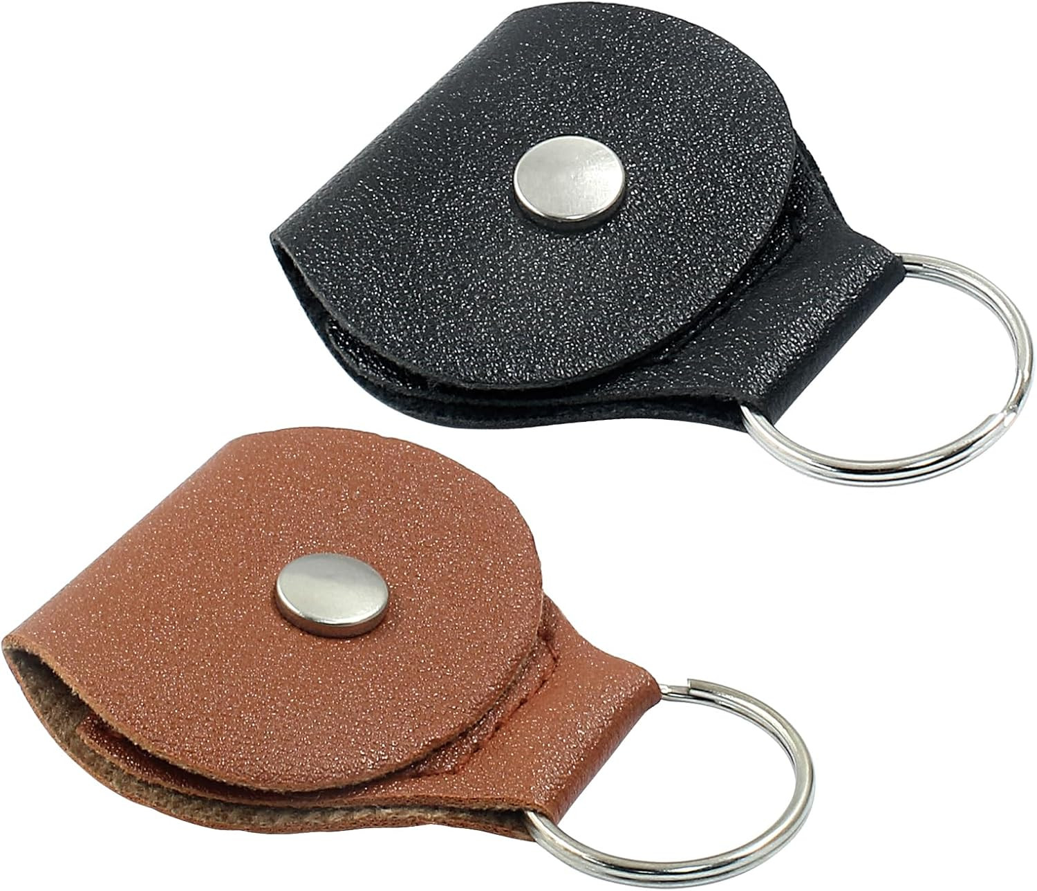 2 Pcs Guitar Picks Holder Case - Leather Guitar Picks Keychain Holder Cases Bag