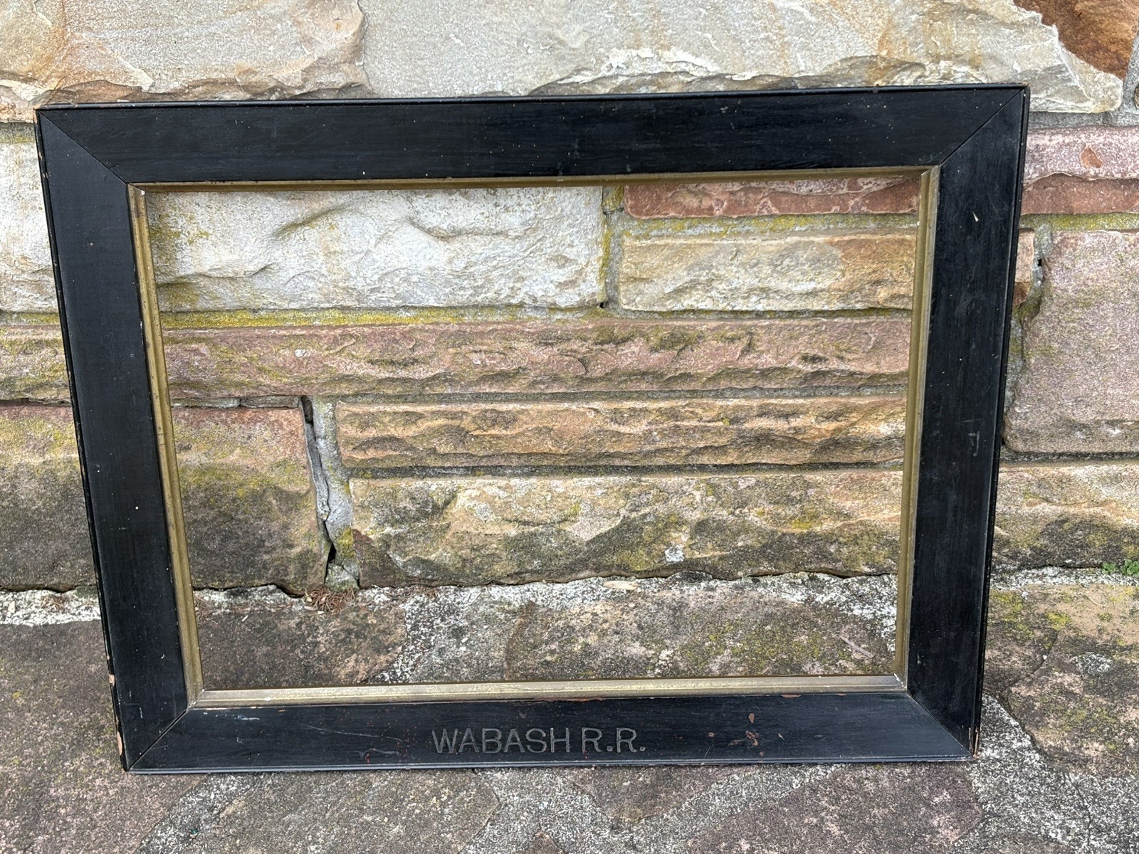 WABASH RR Railroad Antique late 1800s Picture Frame with original Gold Fillet