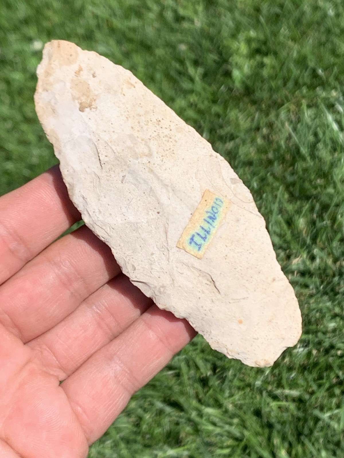 Authentic Archaic Digger Arrowhead 4 1/2 Inch Illinois Burlington Chert