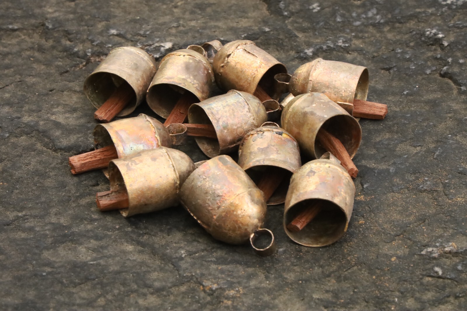 Vintage Indian Tin Bells Rustic Chime Jingle Bell Cow Bells For Decor christmas