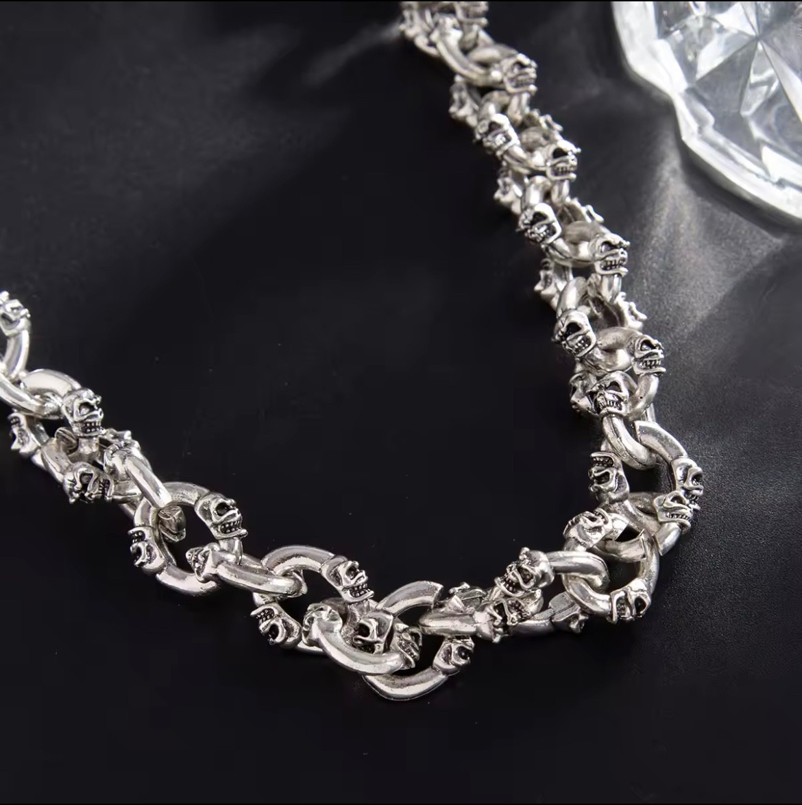 Heavy Skull Biker Wallet Chain – Stainless Steel Punk Gothic Rocker Key Jean