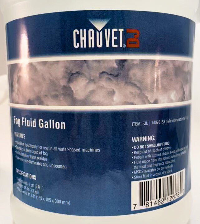 CHAUVET 4 Gallons of DJ Fog Smoke Juice Fluid Fog Machines FJU, USA