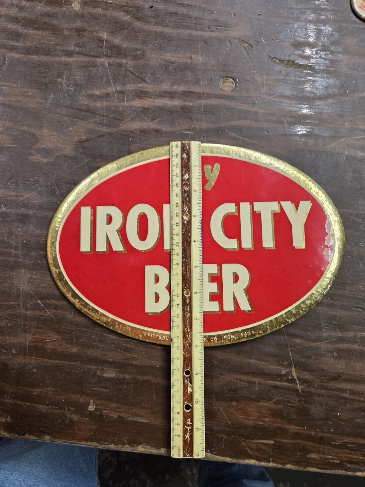 RARE ORIGINAL PITTSBURGH BREWING COMPANY SIGN Try Iron CITY BEER BREWERY BAR